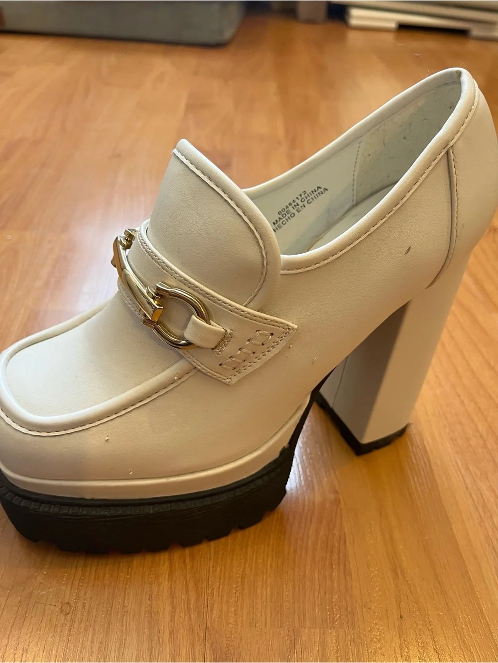 Forever 21 white leather platform shoes